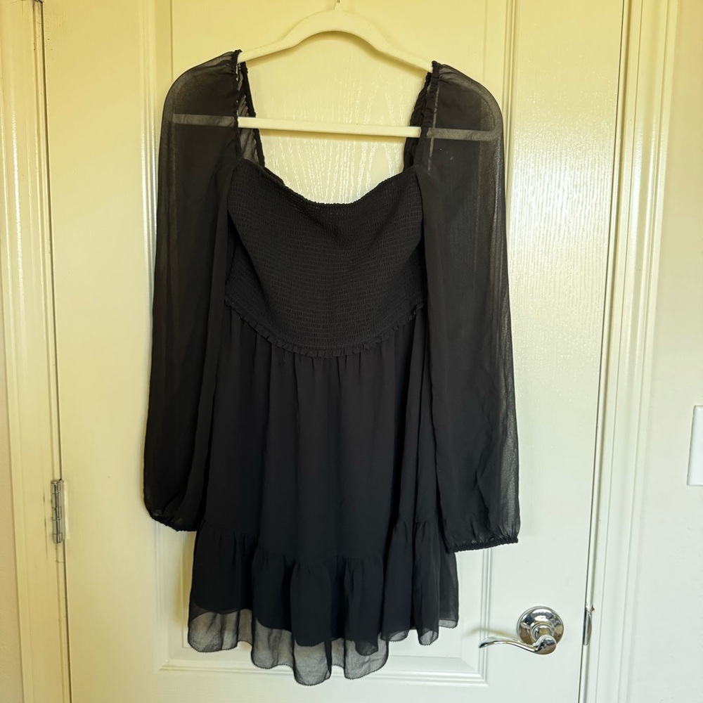 Aritzia Black Chiffon Dress